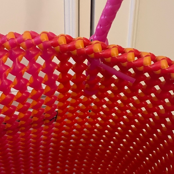 Carel Paris Orange and Pink Woven Tote Bag - Picture 8 of 15